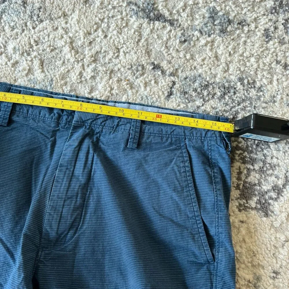 J Crew Rivington Mens 30 Navy Pinstripe Chino Shorts 100% Cotton Flat Front